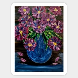 A beautiful bouquet flowers in a glass vase Sticker